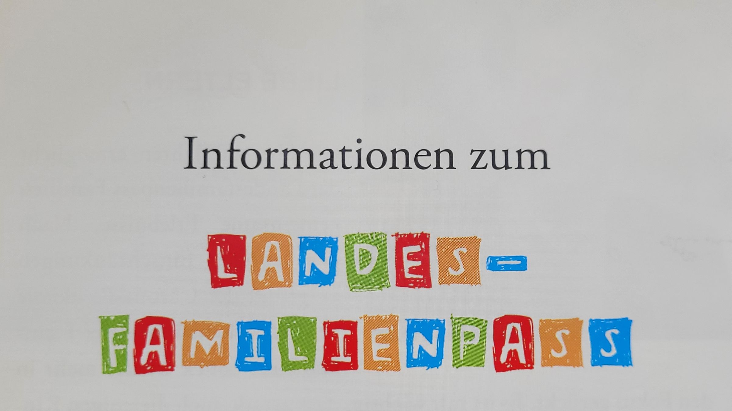 Schriftzug Landesfamilienpass