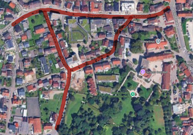 Lageplan der Straßensperrung 